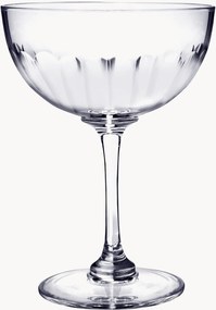 Mondgeblazen kristallen champagneglazen Lens, 4-delig