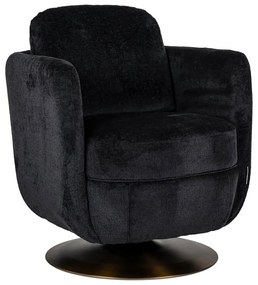 Velvet Draaifauteuil Zwart