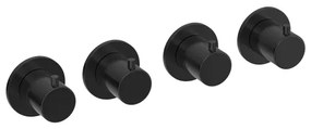Hotbath COBBER Afbouwdeel - Inbouw douche thermostaat met 3 stopkranen horizontaal en verticaal te monteren Geborsteld zwart PVD CB7070EXTMBP