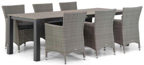 Tuinset 6 personen 240 cm Wicker Grijs Garden Collections Dublin/Valley
