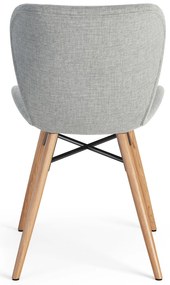 ALTEA Grijs (stof Rio 180)/poten natuur eiken – MODERNE STOEL VOOR WOONKAMER/EETKAMER/KEUKEN/KANTOOR