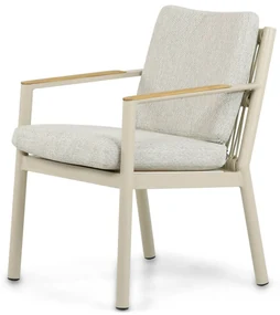 Tuinset 6 personen 240 cm Aluminium/rope Taupe Coco Sevilla/Brighton