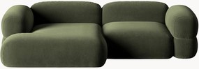Modulaire fluwelen hoekbank Roger (3-zits)