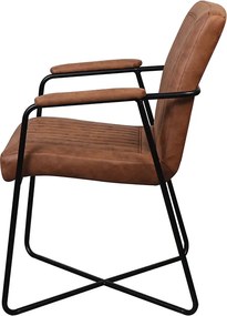 Eetkamerstoel - Henry - lederlook Soft cognac