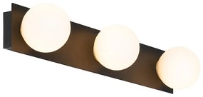 Buitenlamp Moderne wandlamp zwart 48 cm IP44 3-lichts - Cederic Modern G9 IP44 Buitenverlichting