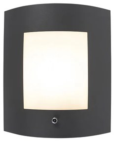 Buiten wandlamp antraciet IP44 schemersensor - Emmerald