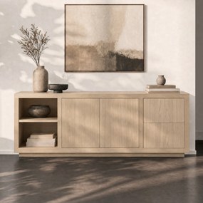 Eleonora Helsinki Modern Dressoir Naturel Eiken - 200x42x70cm.