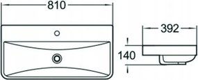 Mexen Dagna inbouw wastafel 81 x 39 cm, wit - 21998000