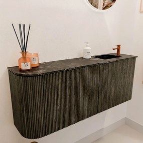 Mondiaz Joya DLux 100cm toiletmeubel ronding links shadow met wastafel faye rechts 1 kraangat lava