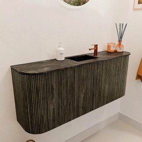 Mondiaz Joya DLux 105cm toiletmeubel ronding links/rechts shadow met wastafel faye midden 1 kraangat lava