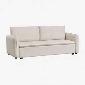 3-zits Slaapbank In Bouclé Stof Drovi Bouclé Crèmebeige - Sklum