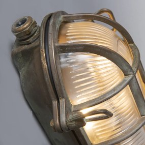 Buitenlamp Retro wandlamp bruin 23 cm IP44 - Nautica 1 ovaal Landelijk / Rustiek, Retro E27 IP44 Buitenverlichting