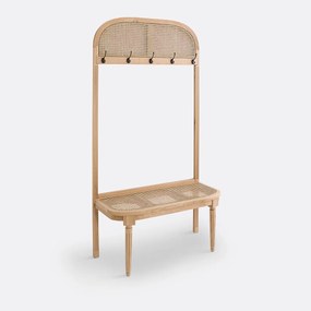 Eiken en rotan kledingmeubel, Lunhaus