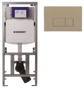 Geberit Inbouwreservoir - UP320 - QeramiQ push bedieningsplaat - dualflush - rechthoekige knoppen - kunststof taupe SW1102379 0701131