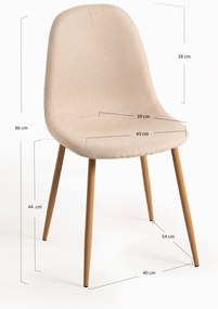 Set 4 Teok Stoffen Stoelen