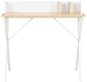 vidaXL Bureau 80x50x84 cm wit en natuurlijk
