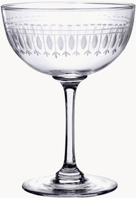 Mondgeblazen kristallen champagneglazen Ovals, 6-delig
