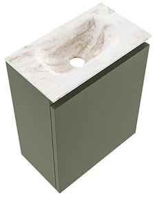 Mondiaz Ture DLux toiletmeubel 40cm army met wastafel frappe midden zonder kraangat