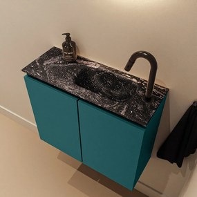 Mondiaz Ture DLux toiletmeubel 60cm smag met wastafel lava rechts met kraangat