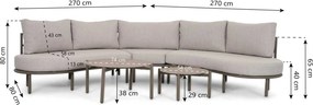 Loungeset tuin 5 personen Aluminium Taupe  Lifestyle Garden Furniture Perla