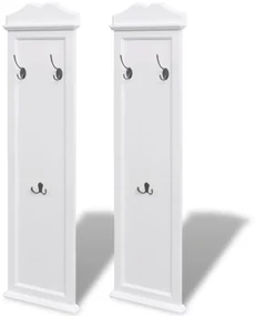 vidaXL Kapstokken wit 2 st