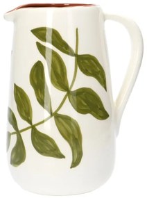 Kan, terracotta, groen blad, 12,5 x 21,5 cm