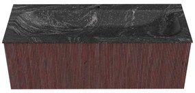Mondiaz Kurve-dlux 120cm badmeubel ruby met 1 lade en wastafel big large midden 1 kraangat lava