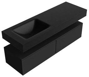 Zaro Alan badmeubel 140cm urban 2 lades met vrijhangende wastafel cloud links 1 kraangat urban