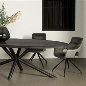 Tower Living Mangohout Eettafel Ovaal Zwart 200 Cm Selva - 200 X 100cm.