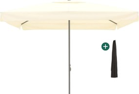 Parasol Shadowline Bonaire | Inclusief hoes | Vierkant | 350x350cm | Met katrol | Wit | Kees Smit Tuinmeubelen