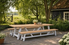 Picknick Set 10 personen 330 cm Aluminium/Teak/Aluminium/teak Old teak greywash Lifestyle Garden Furniture Florence