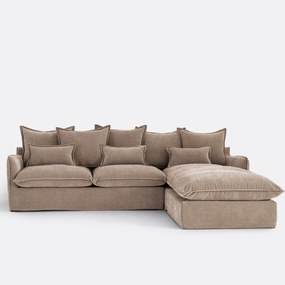 Hoekbank rechts, met afneembare hoes, 4-zits, in gemêleerd polyester, ODNA