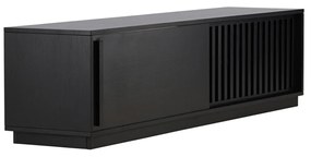 TV Meubel Met Schuifdeur Zwart - 180x40x45cm.