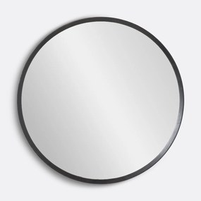 Ronde spiegel in massief zwart eiken,Ø100 cm, Orion