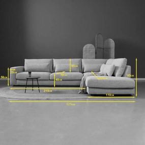 PEPP Interiors Como Grote Hoekbank Met Ottoman Links Beige Silencio 19