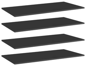 vidaXL Wandschappen 4 st 100x50x1,5 cm spaanplaat hoogglans zwart