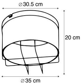 Industriële plafondlamp roestbruin 35 cm - Barril Industriele / Industrie / Industrial E27 rond Binnenverlichting Lamp