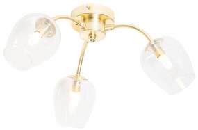 Klassieke plafondlamp goud met glas 3-lichts - Elien Klassiek / Antiek G9 rond Binnenverlichting Lamp
