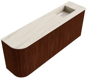 Mondiaz Joya DLux 100cm toiletmeubel ronding links ruby met wastafel faye rechts 1 kraangat meli