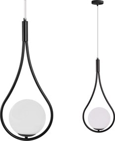 GLAZEN BOL SPIRAAL HANGLAMP G111-1W JUODA E27