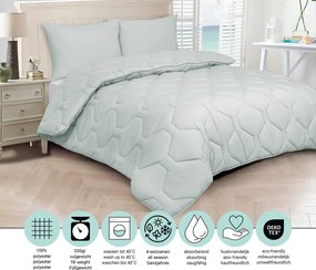 Dekbed 2 in 1 - Wasbaar dekbed zonder overtrek - 140x200 - licht grijs