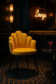 Hand Fluwelen Stoel Zwart Poten