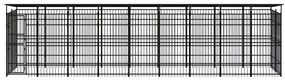 vidaXL Hondenkennel met dak 16,59 m² staal