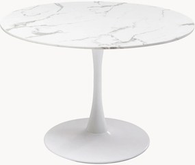 Ronde eettafel Veneto met mineraal marmeren tafelblad, Ø 110 cm