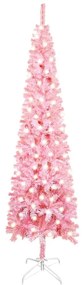 vidaXL Kerstboom met LED's smal 180 cm roze