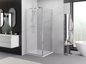 Mexen Exo-BR draaibare douchecabine 90 x 90 cm, transparant, chroom - 8181-090-090-01-00