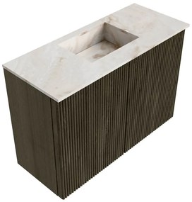 Mondiaz Joya DLux 60cm toiletmeubel shadow met wastafel faye midden 1 kraangat frappe