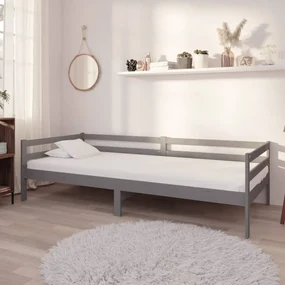 vidaXL Slaapbank massief grenenhout grijs 90x200 cm