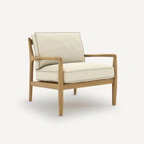 Fauteuil van eiken, fineer en linnen, Dilma