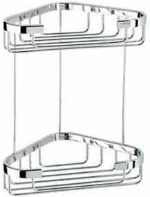 Geesa Basket doucherek dubbel hoekmontage 22x27cm chroom